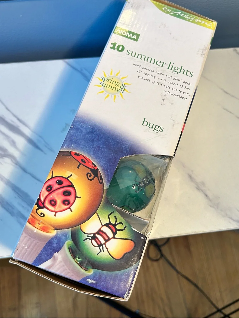 Noma Garden Bug hand painted string globe lights